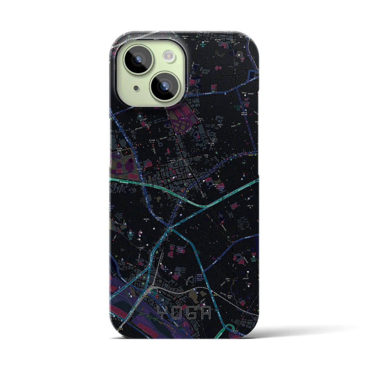 【用賀(東京都)】地図柄iPhoneケース(バックカバータイプ)