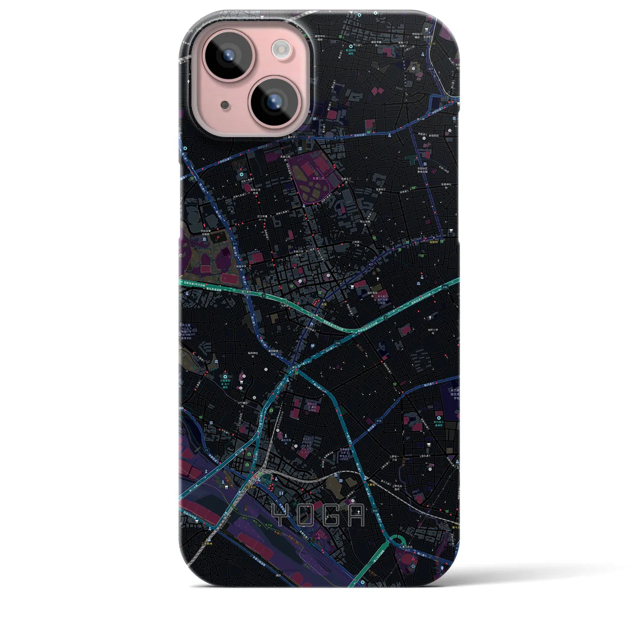 【用賀(東京都)】地図柄iPhoneケース(バックカバータイプ)