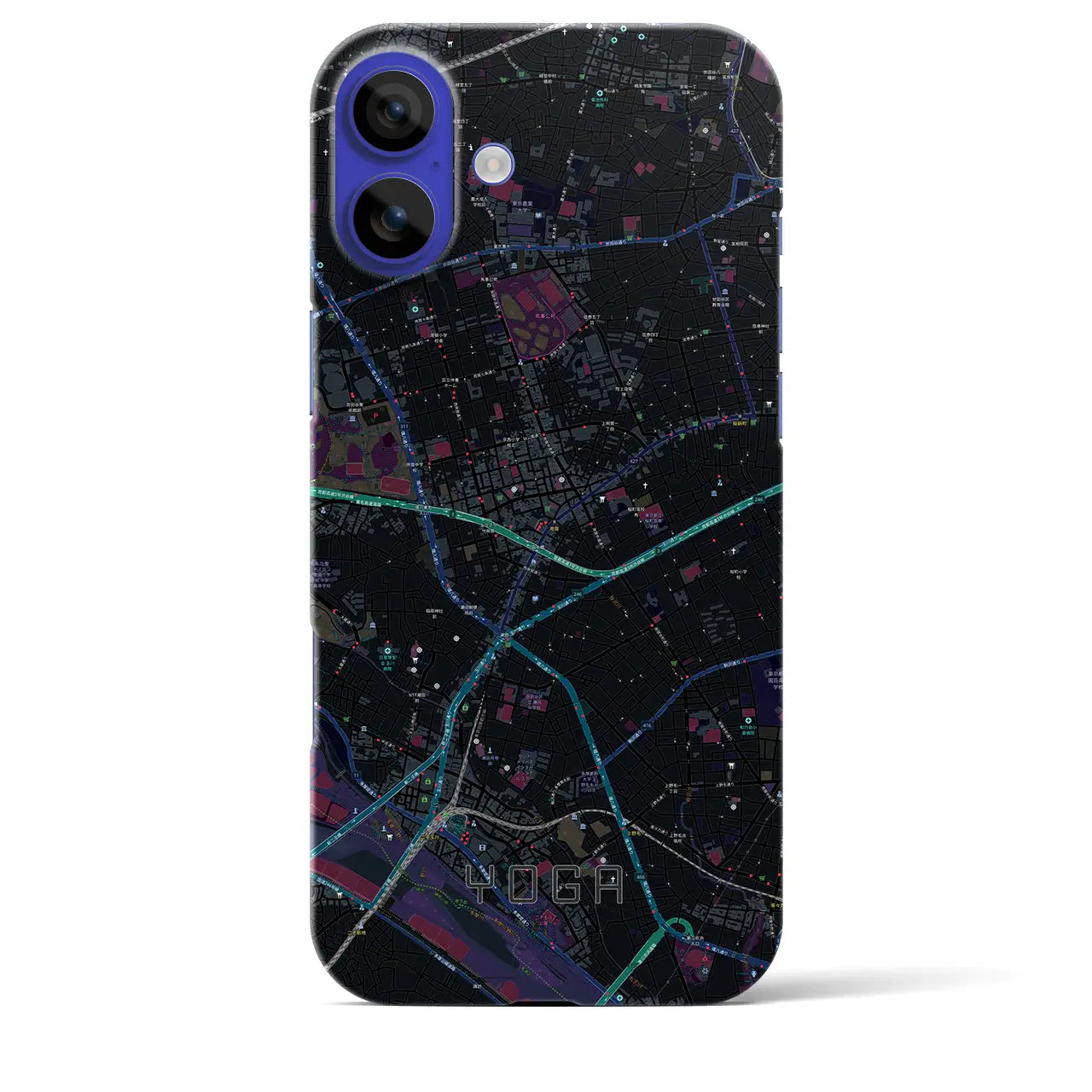 【用賀(東京都)】地図柄iPhoneケース(バックカバータイプ)