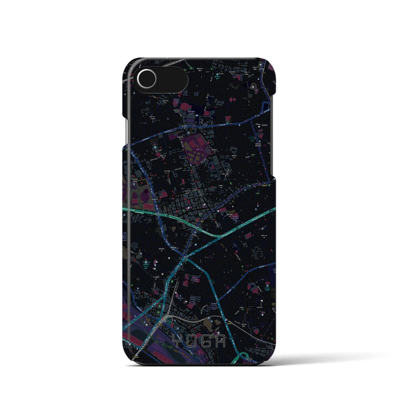 【用賀(東京都)】地図柄iPhoneケース(バックカバータイプ)