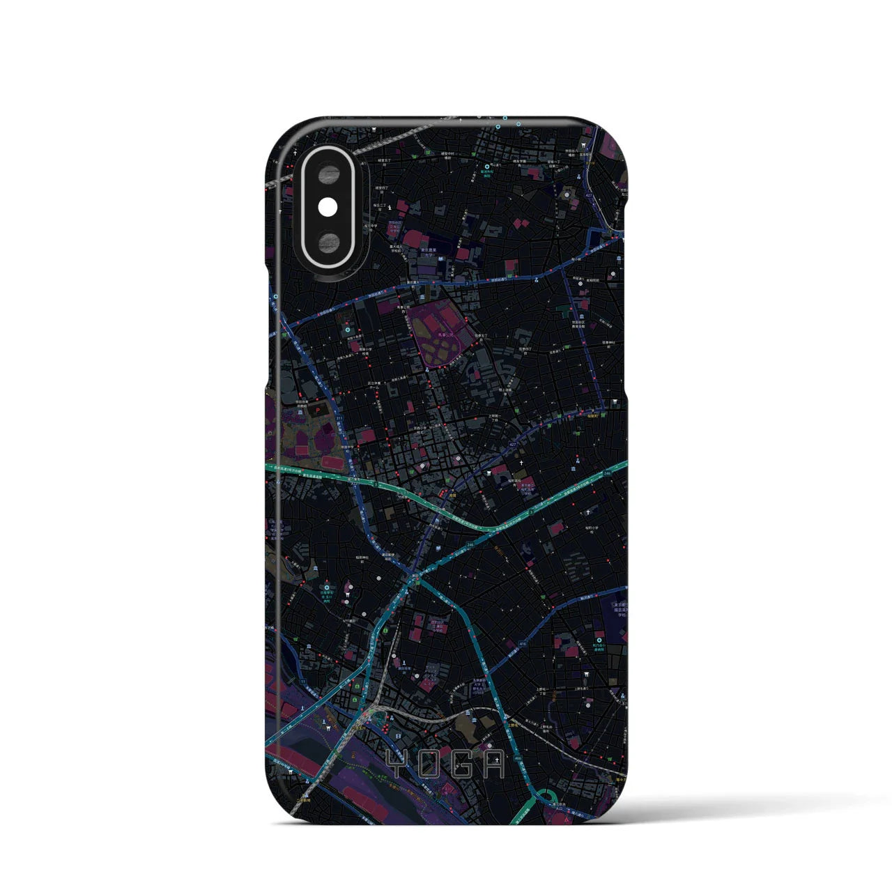 【用賀(東京都)】地図柄iPhoneケース(バックカバータイプ)