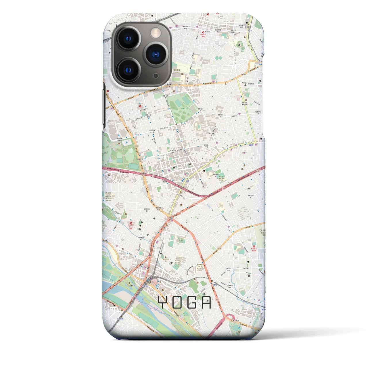 【用賀(東京都)】地図柄iPhoneケース(バックカバータイプ)