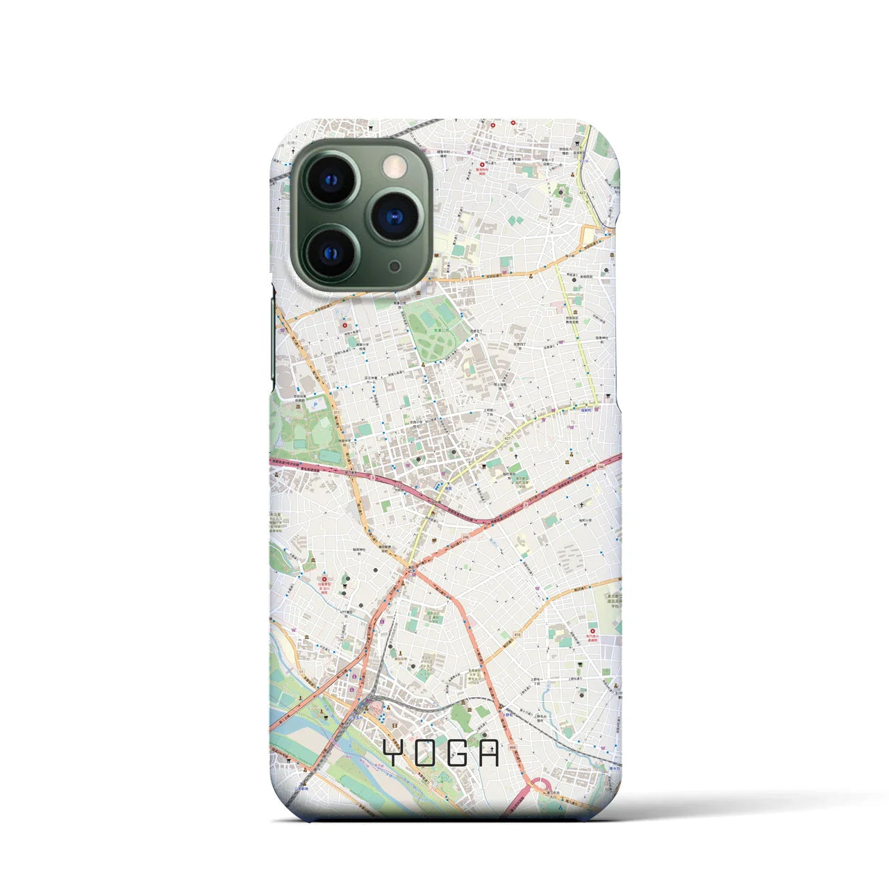 【用賀(東京都)】地図柄iPhoneケース(バックカバータイプ)