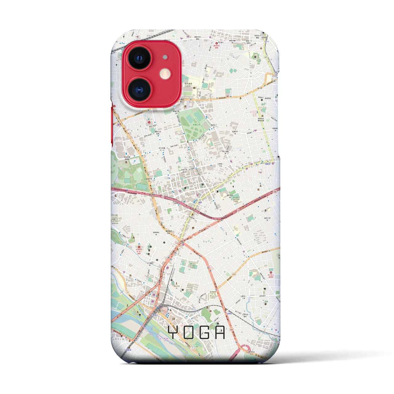 【用賀(東京都)】地図柄iPhoneケース(バックカバータイプ)