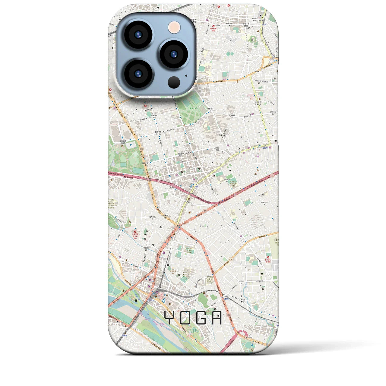 【用賀(東京都)】地図柄iPhoneケース(バックカバータイプ)