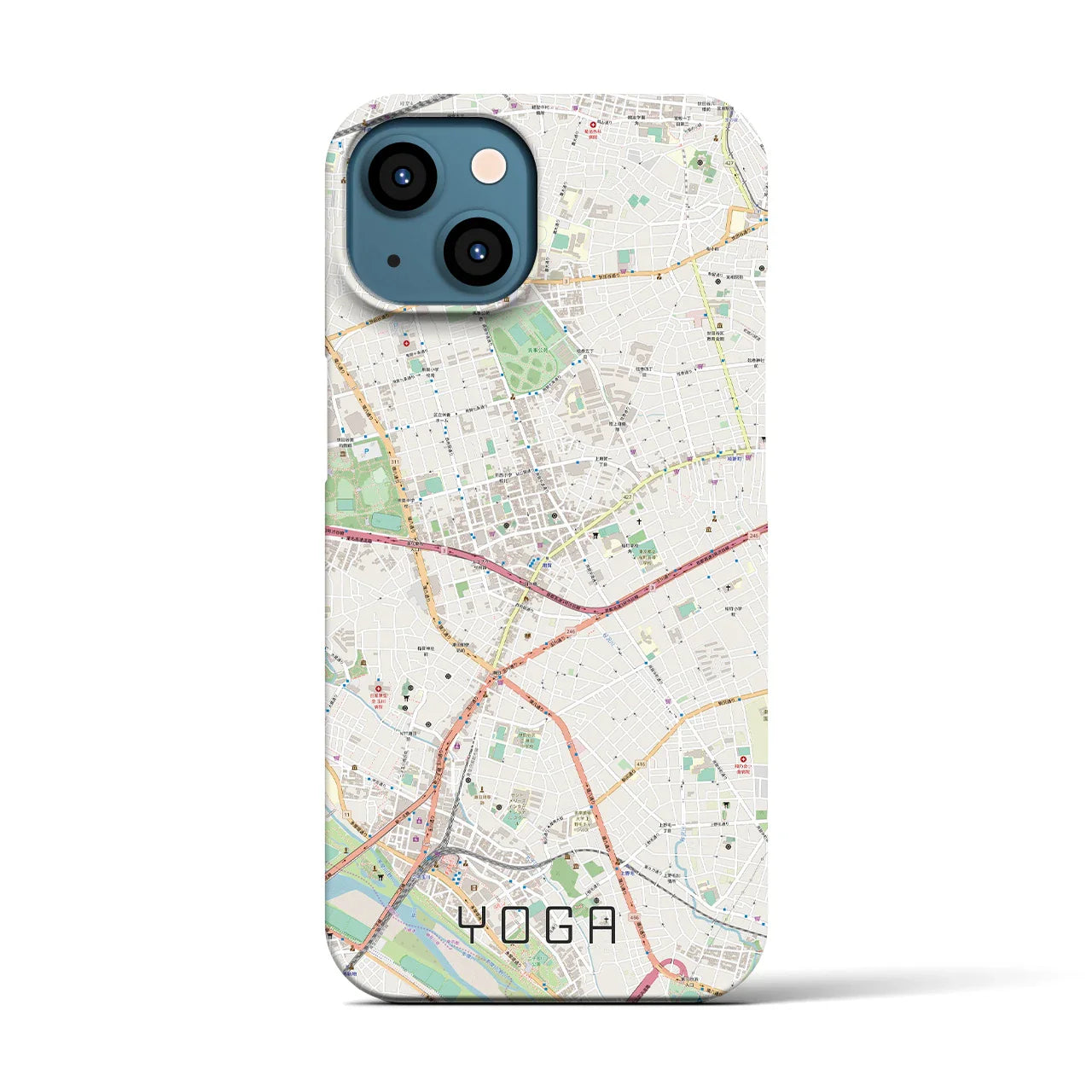 【用賀(東京都)】地図柄iPhoneケース(バックカバータイプ)