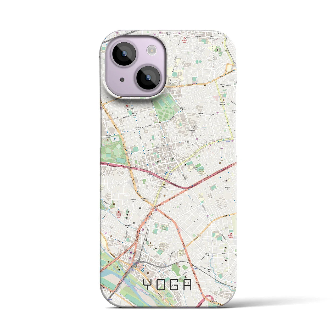 【用賀(東京都)】地図柄iPhoneケース(バックカバータイプ)