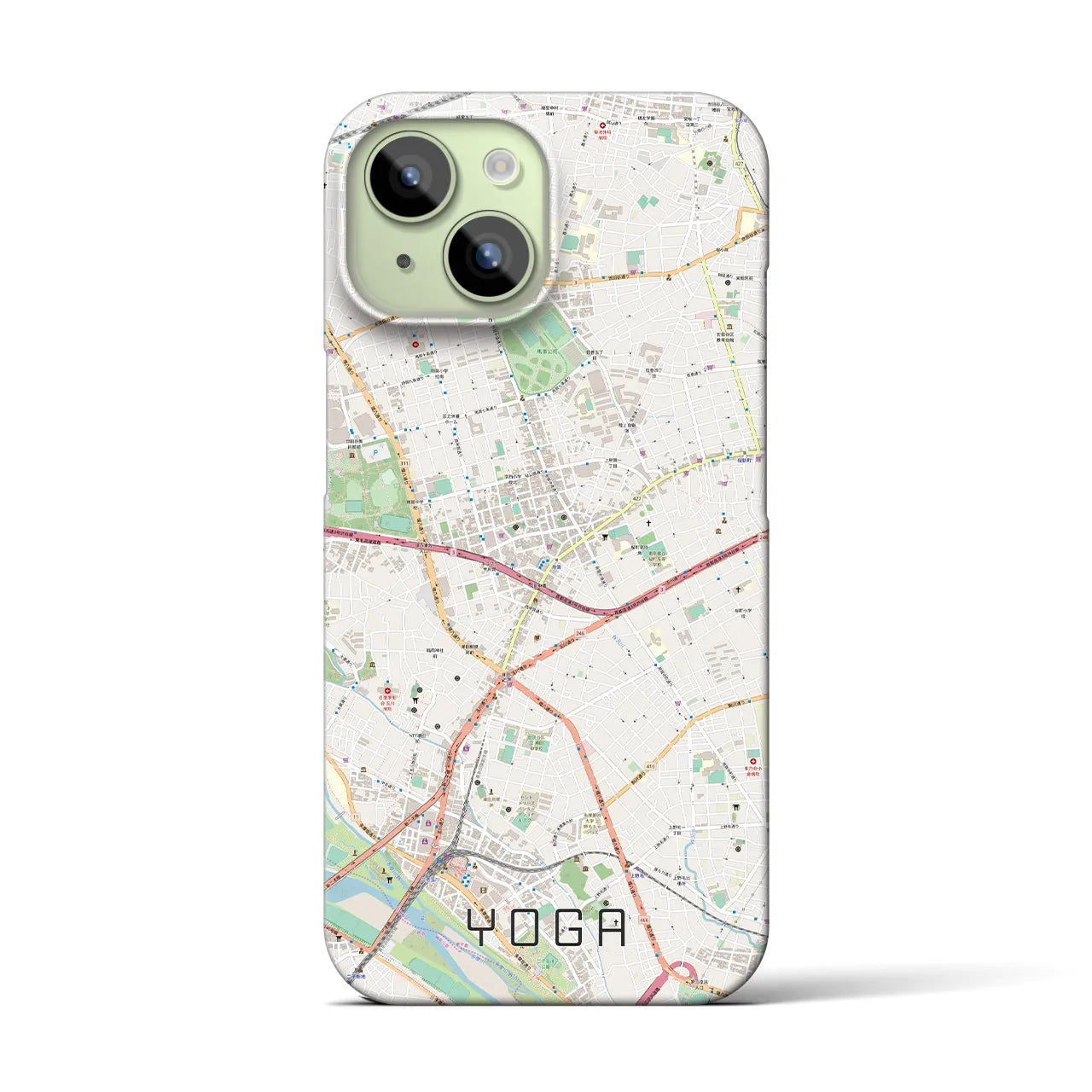【用賀(東京都)】地図柄iPhoneケース(バックカバータイプ)