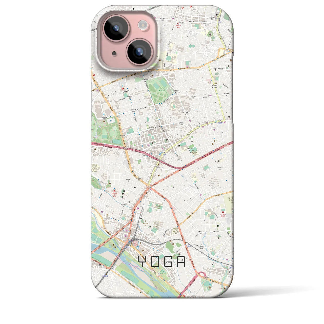【用賀(東京都)】地図柄iPhoneケース(バックカバータイプ)