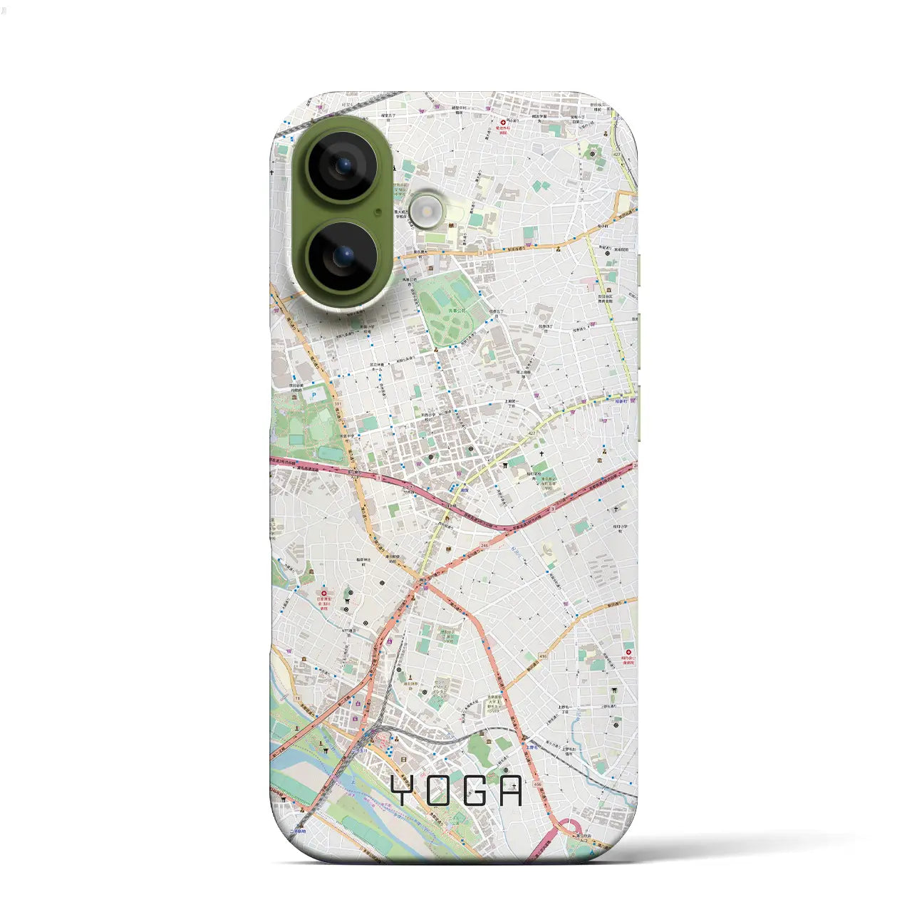 【用賀(東京都)】地図柄iPhoneケース(バックカバータイプ)