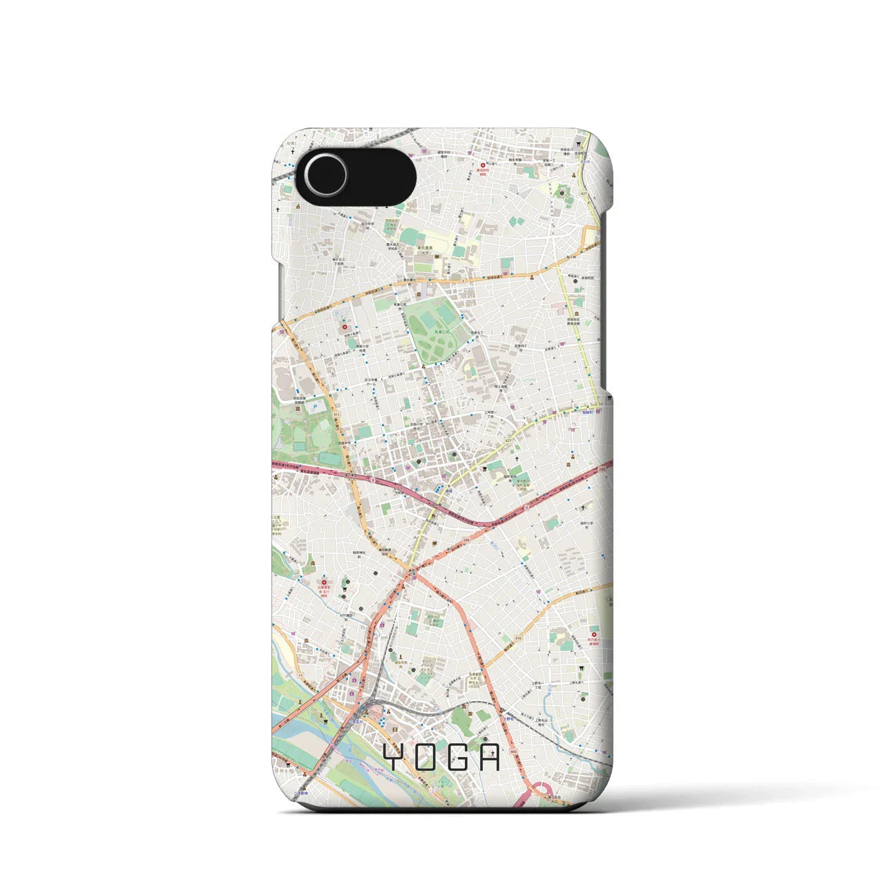 【用賀(東京都)】地図柄iPhoneケース(バックカバータイプ)