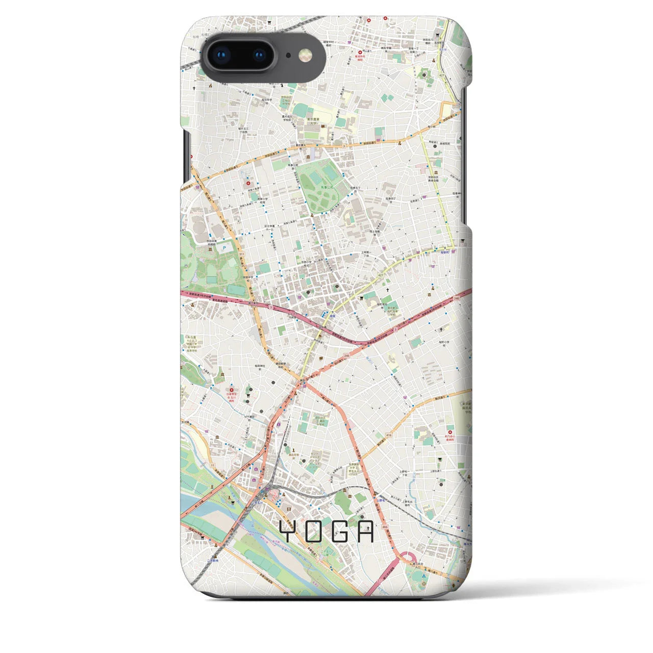 【用賀(東京都)】地図柄iPhoneケース(バックカバータイプ)