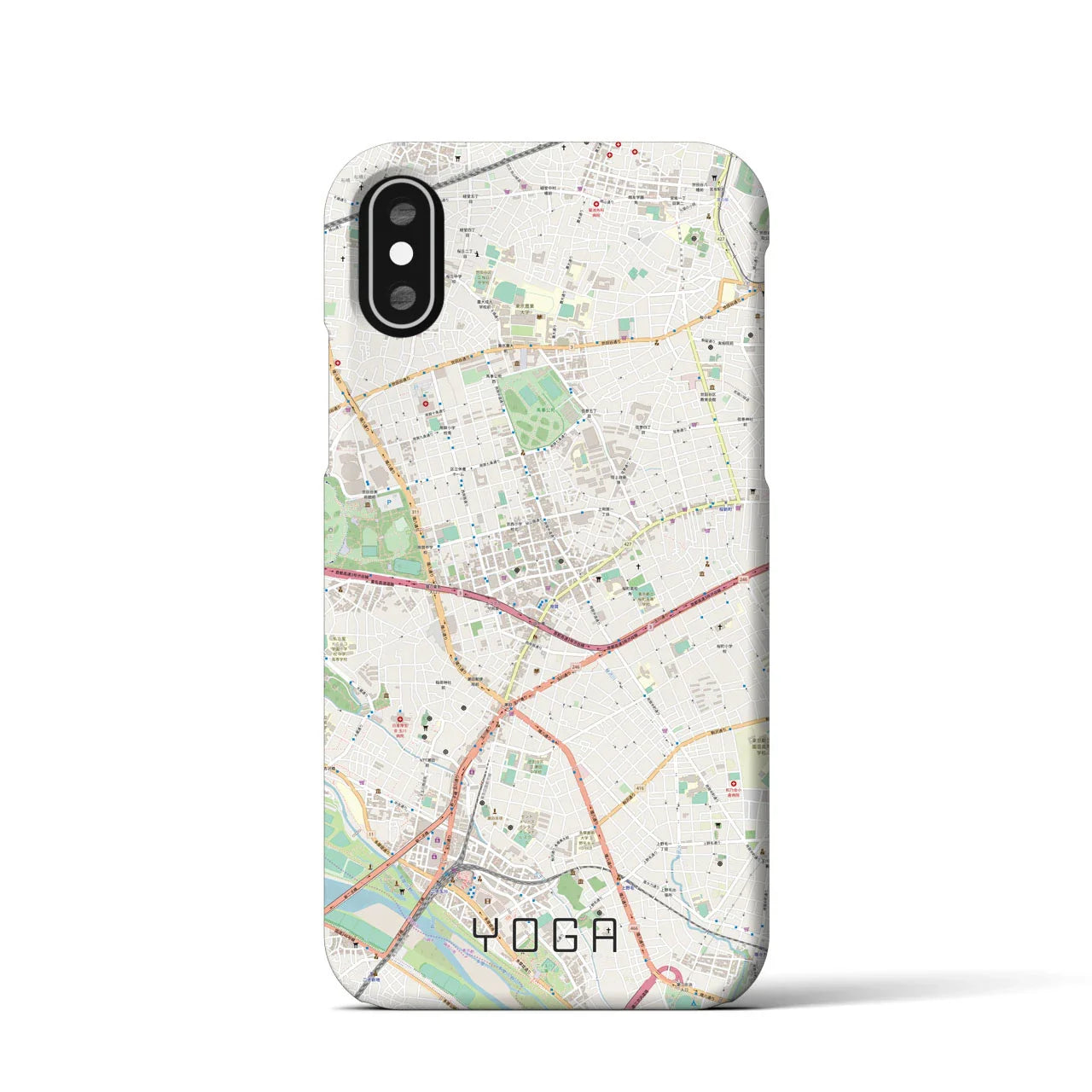 【用賀(東京都)】地図柄iPhoneケース(バックカバータイプ)