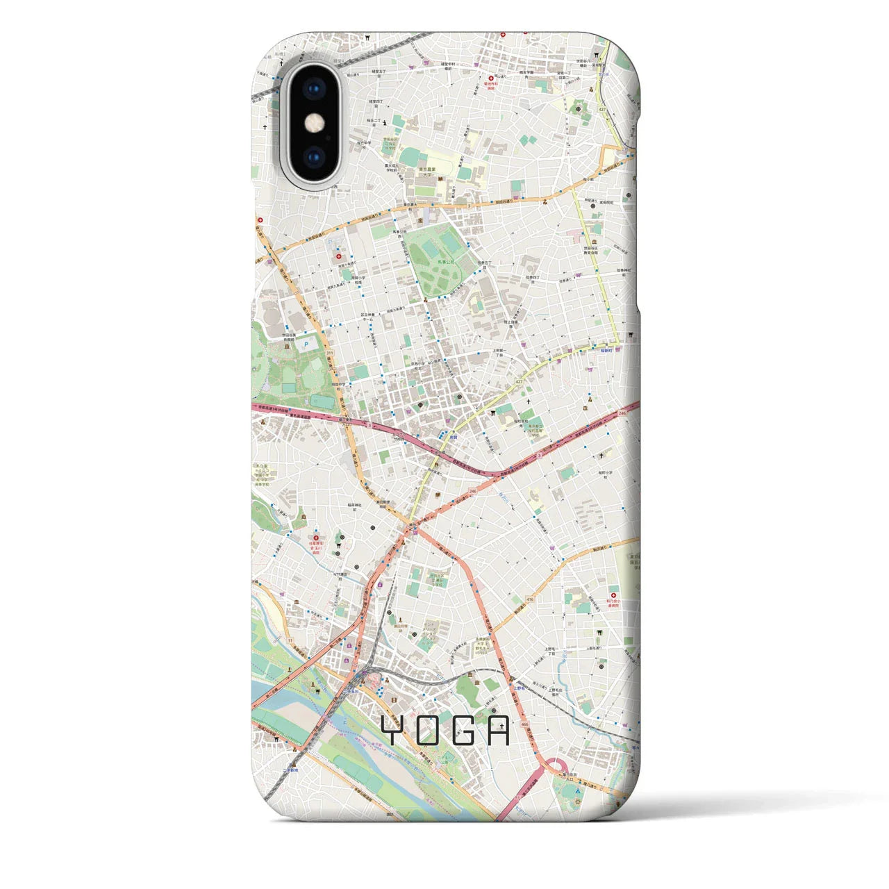 【用賀(東京都)】地図柄iPhoneケース(バックカバータイプ)
