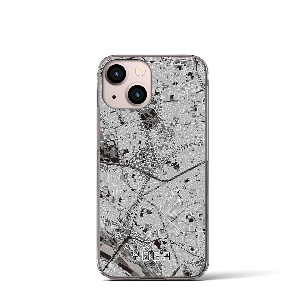 【用賀(東京都)】地図柄iPhoneケース(クリアタイプ)