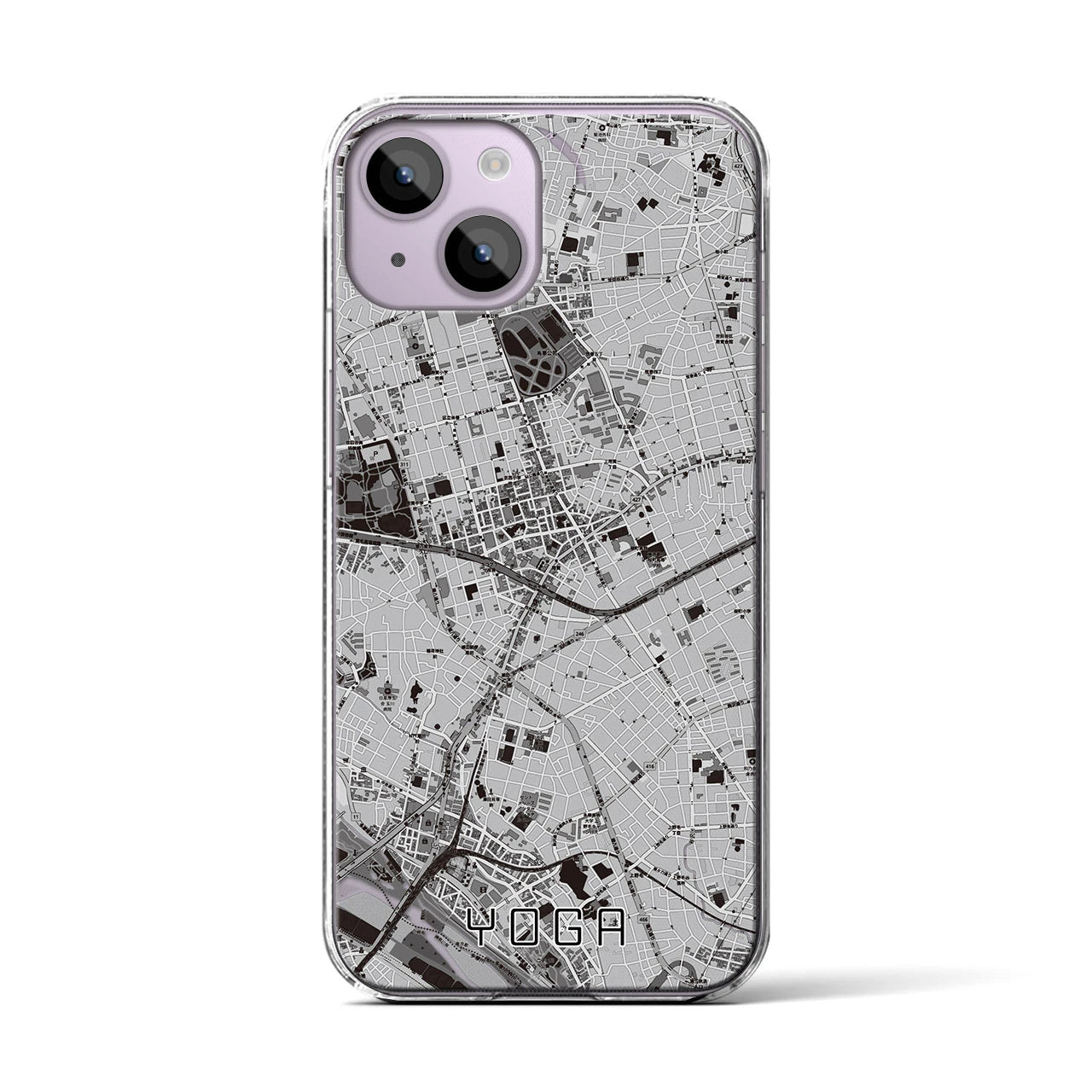 【用賀(東京都)】地図柄iPhoneケース(クリアタイプ)