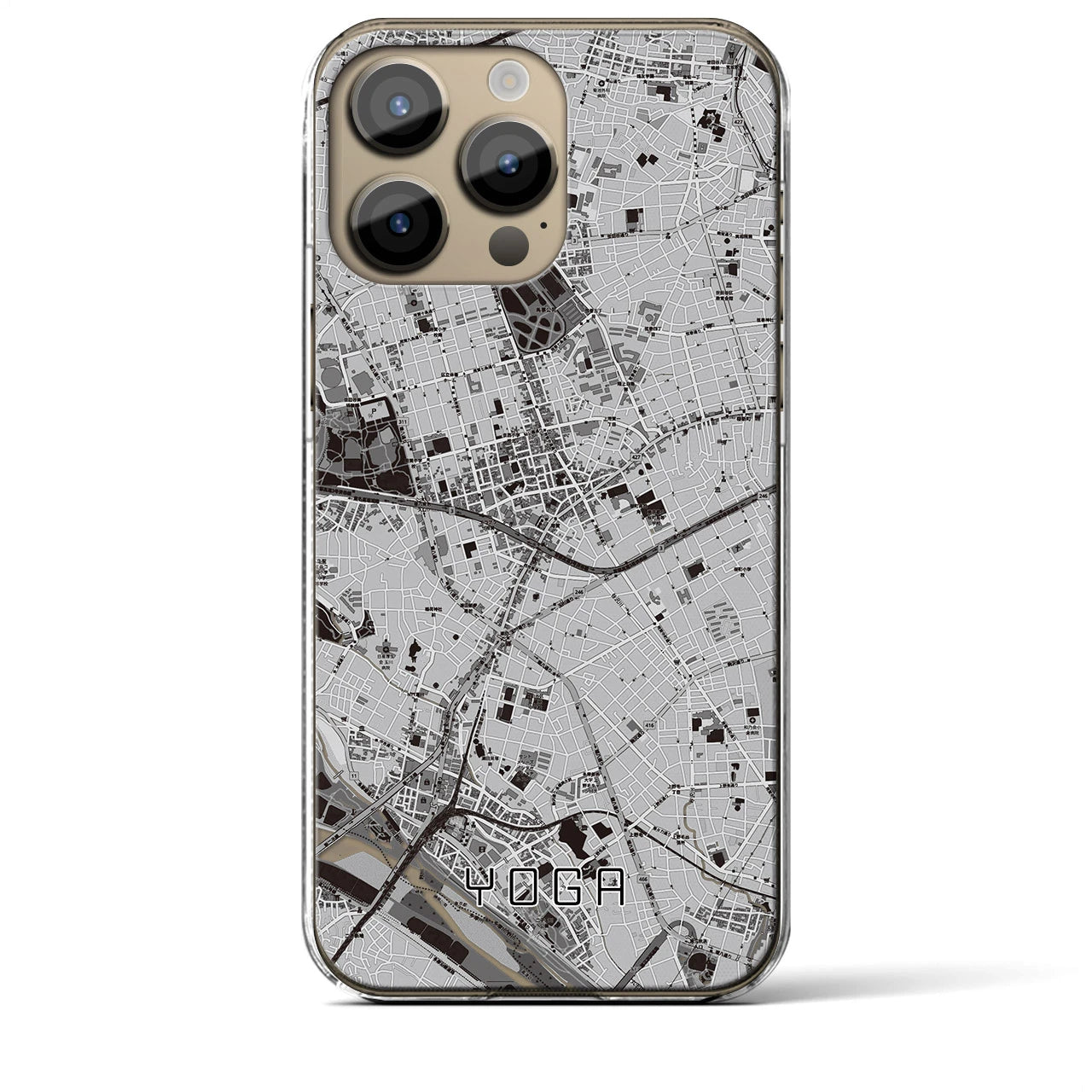 【用賀(東京都)】地図柄iPhoneケース(クリアタイプ)