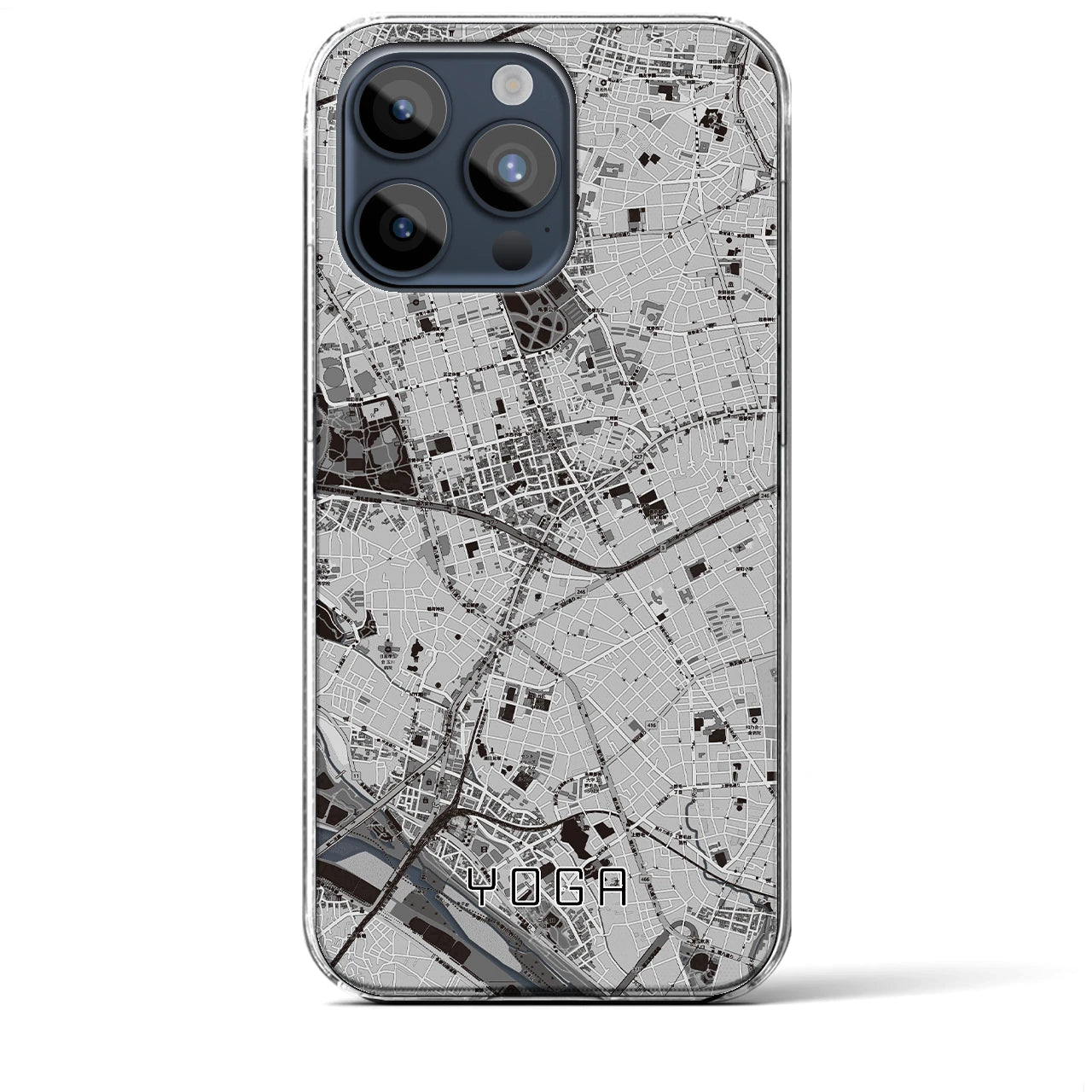 【用賀(東京都)】地図柄iPhoneケース(クリアタイプ)