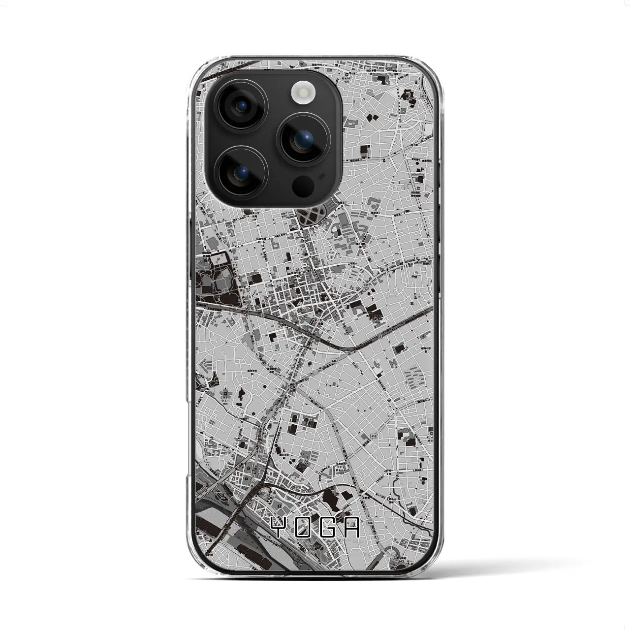 【用賀(東京都)】地図柄iPhoneケース(クリアタイプ)