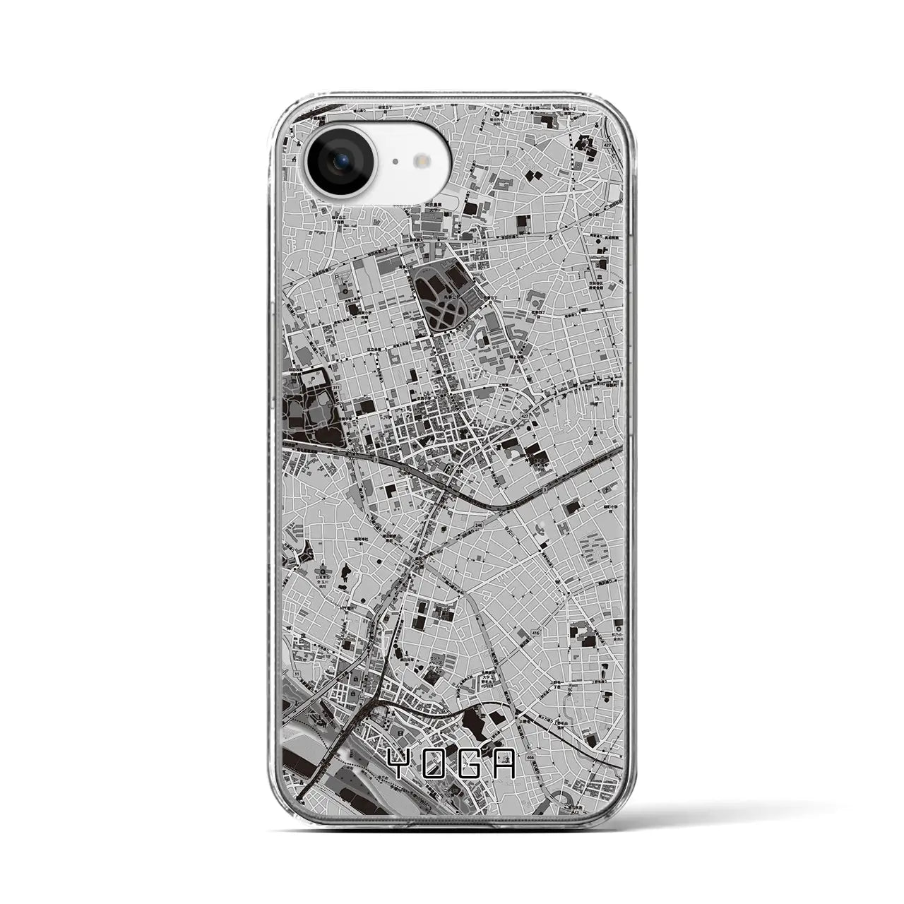 【用賀(東京都)】地図柄iPhoneケース(クリアタイプ)