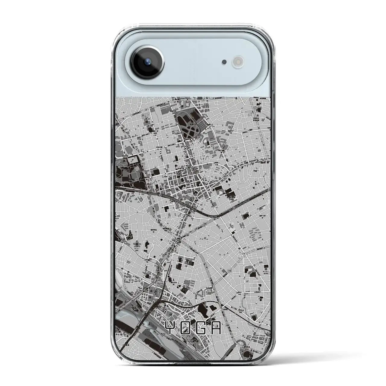 【用賀(東京都)】地図柄iPhoneケース(クリアタイプ)モノトーン・iPhone 17 Pro Max 用