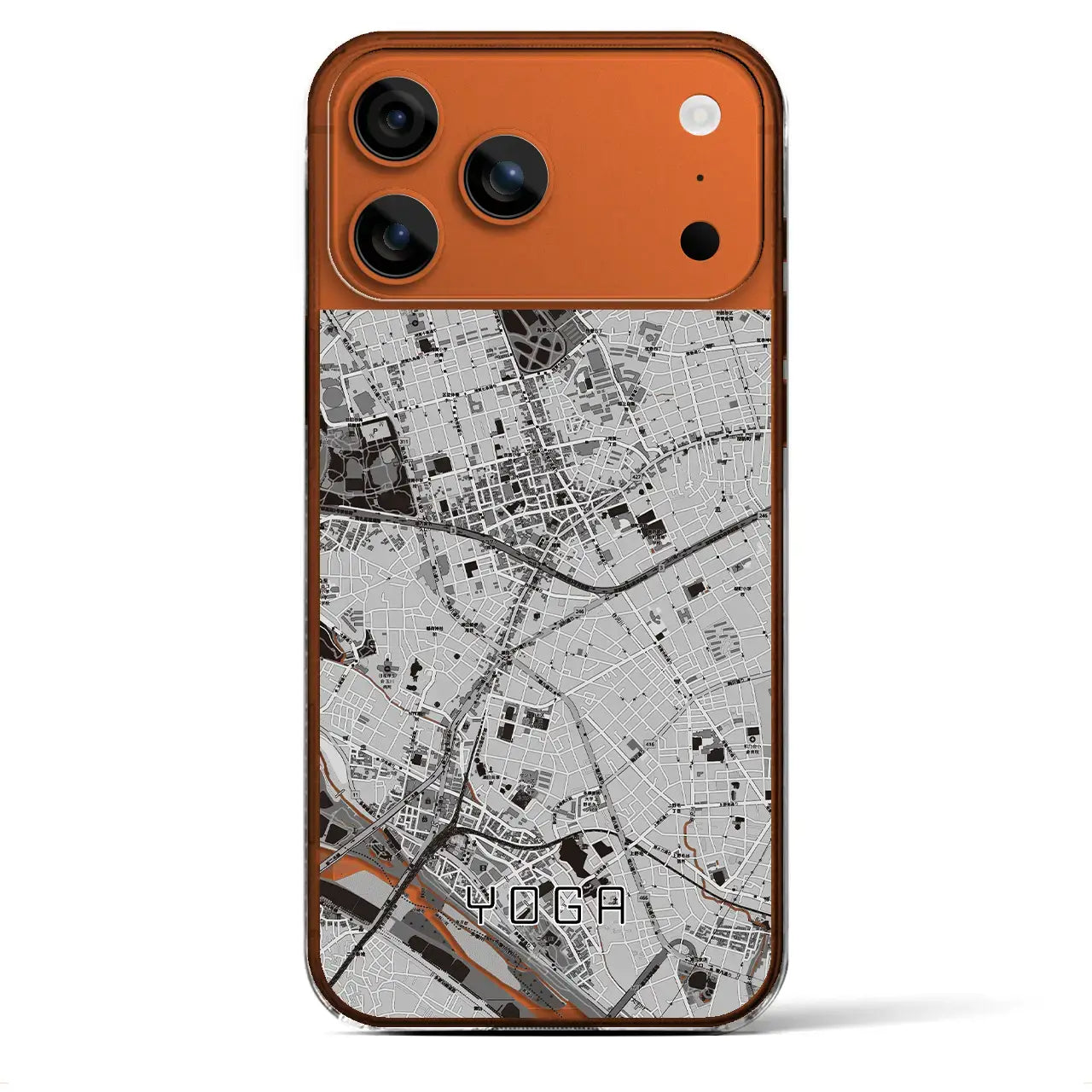 【用賀(東京都)】地図柄iPhoneケース(クリアタイプ)