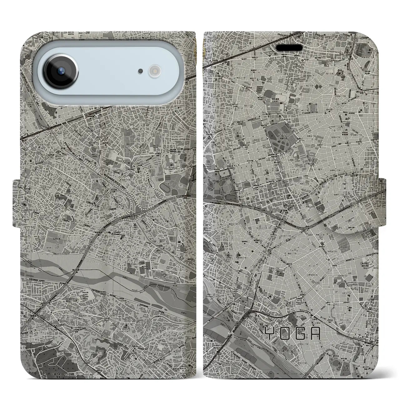 【用賀(東京都)】地図柄iPhoneケース(手帳タイプ)