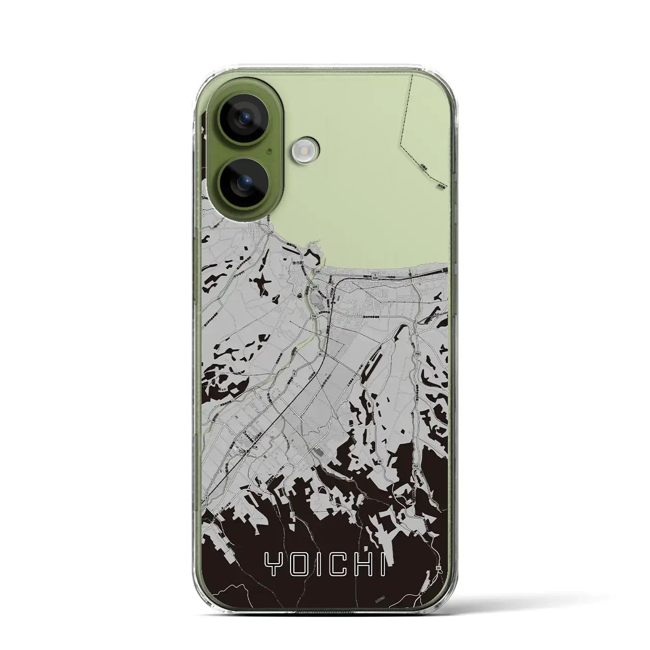 【余市(北海道)】地図柄iPhoneケース(クリアタイプ)モノトーン・iPhone 17 Pro Max 用