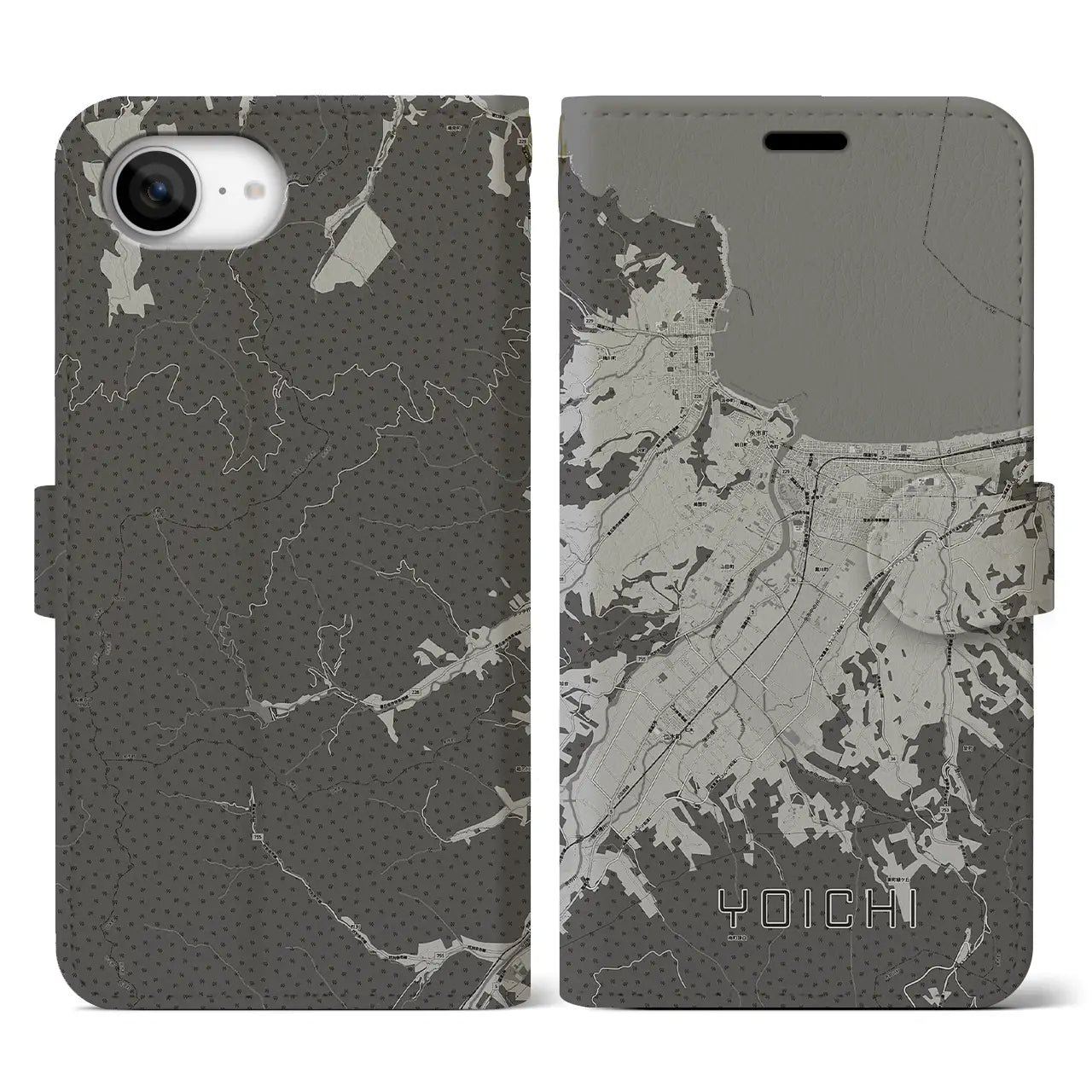 【余市(北海道)】地図柄iPhoneケース(手帳タイプ)