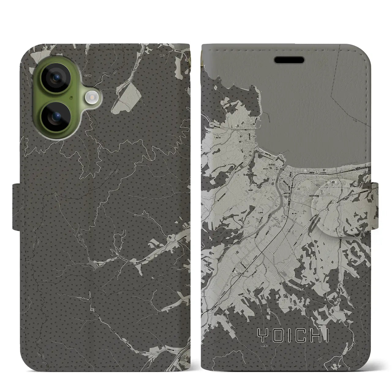 【余市(北海道)】地図柄iPhoneケース(手帳タイプ)