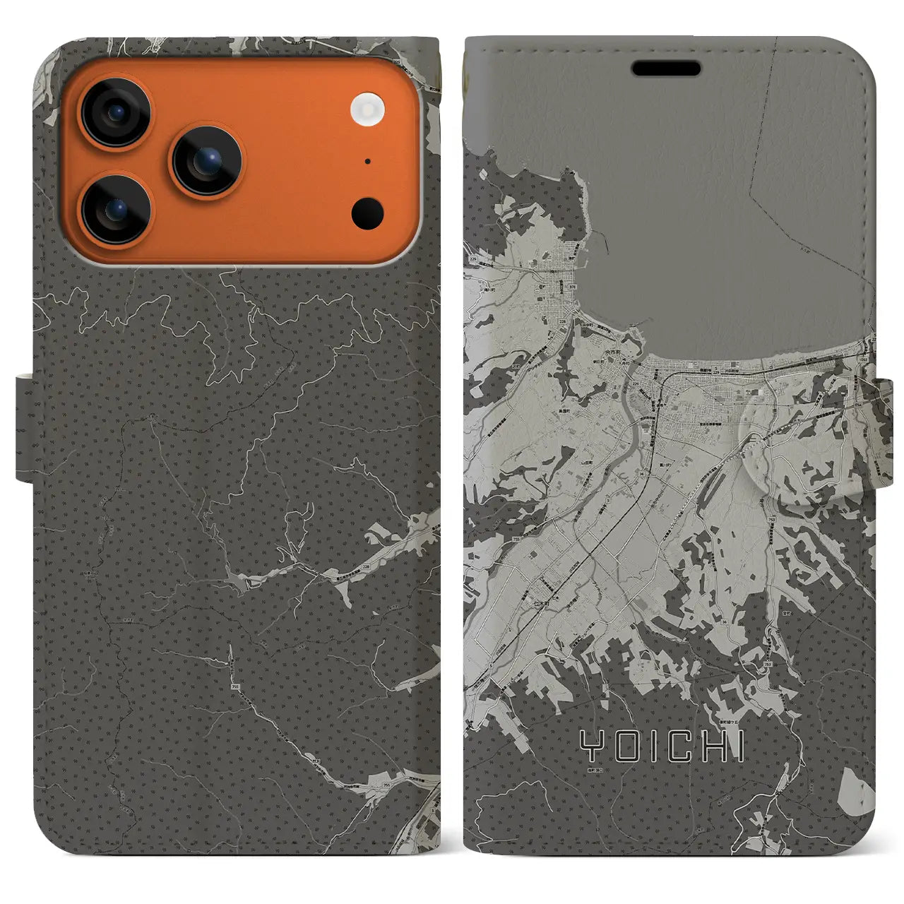 【余市(北海道)】地図柄iPhoneケース(手帳タイプ)