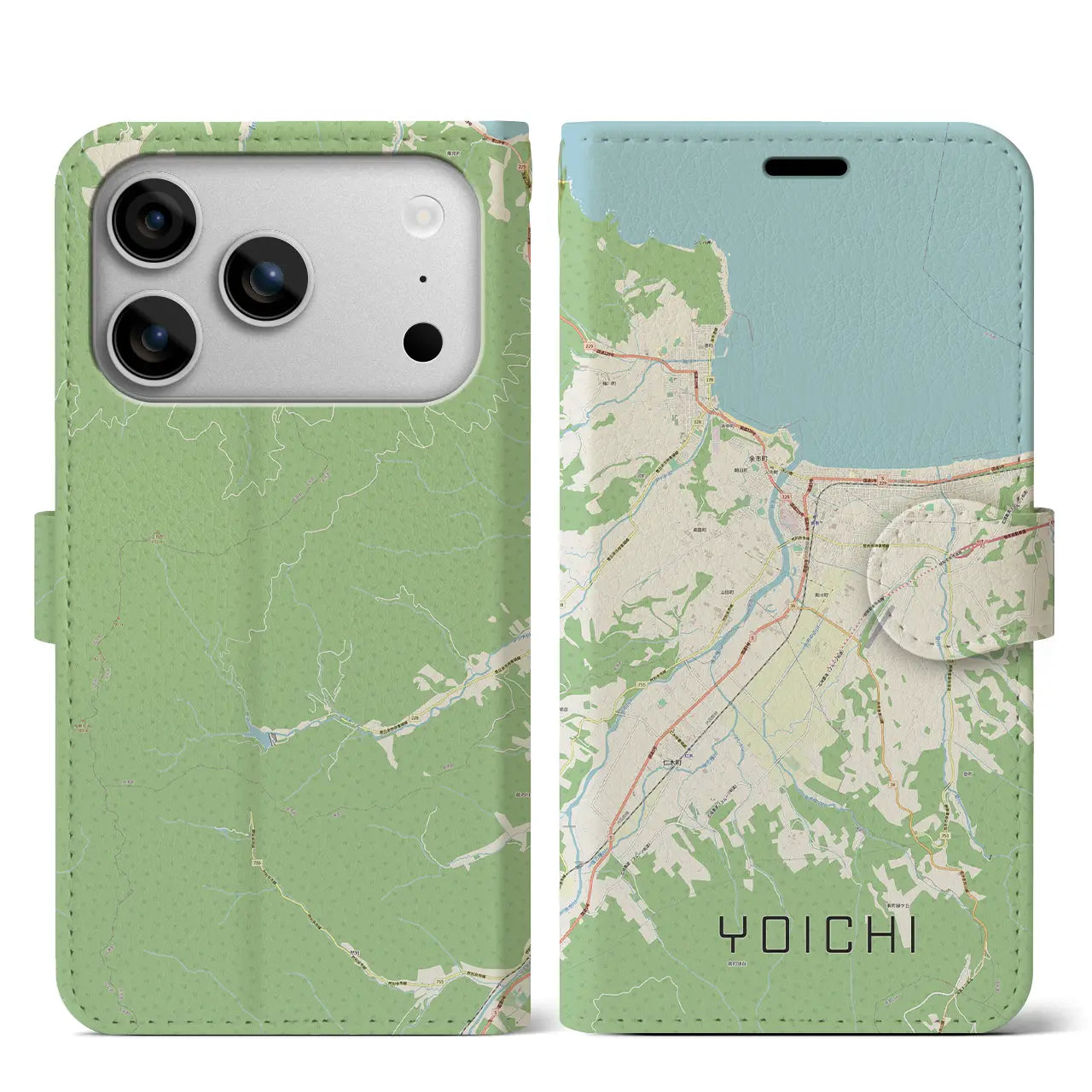 【余市(北海道)】地図柄iPhoneケース(手帳タイプ)