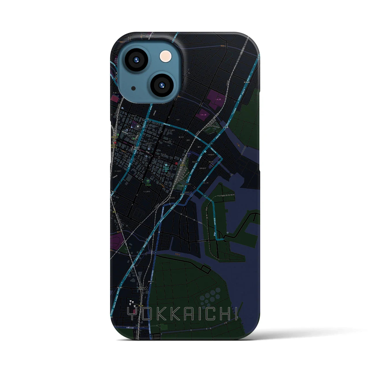 【四日市(三重県)】地図柄iPhoneケース(バックカバータイプ)