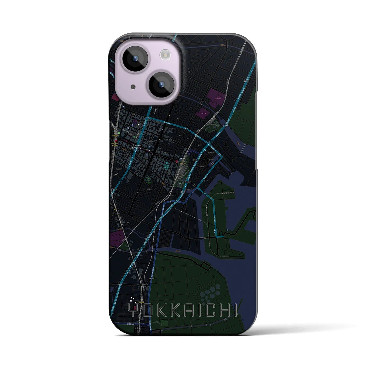 【四日市(三重県)】地図柄iPhoneケース(バックカバータイプ)