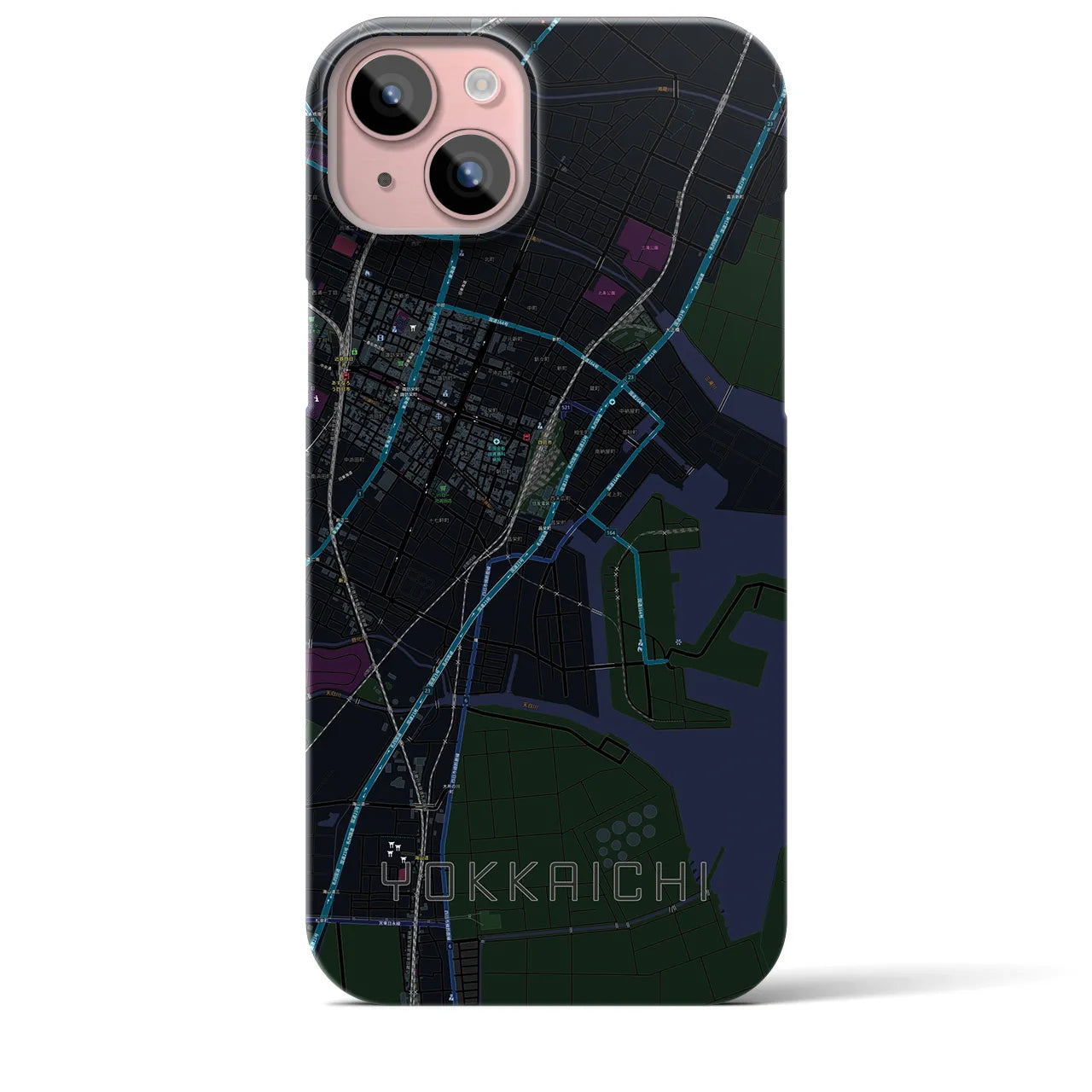 【四日市(三重県)】地図柄iPhoneケース(バックカバータイプ)