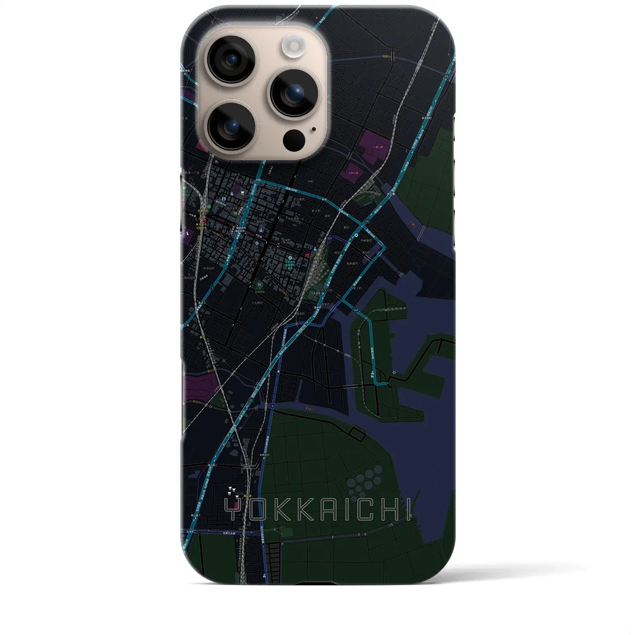 【四日市(三重県)】地図柄iPhoneケース(バックカバータイプ)