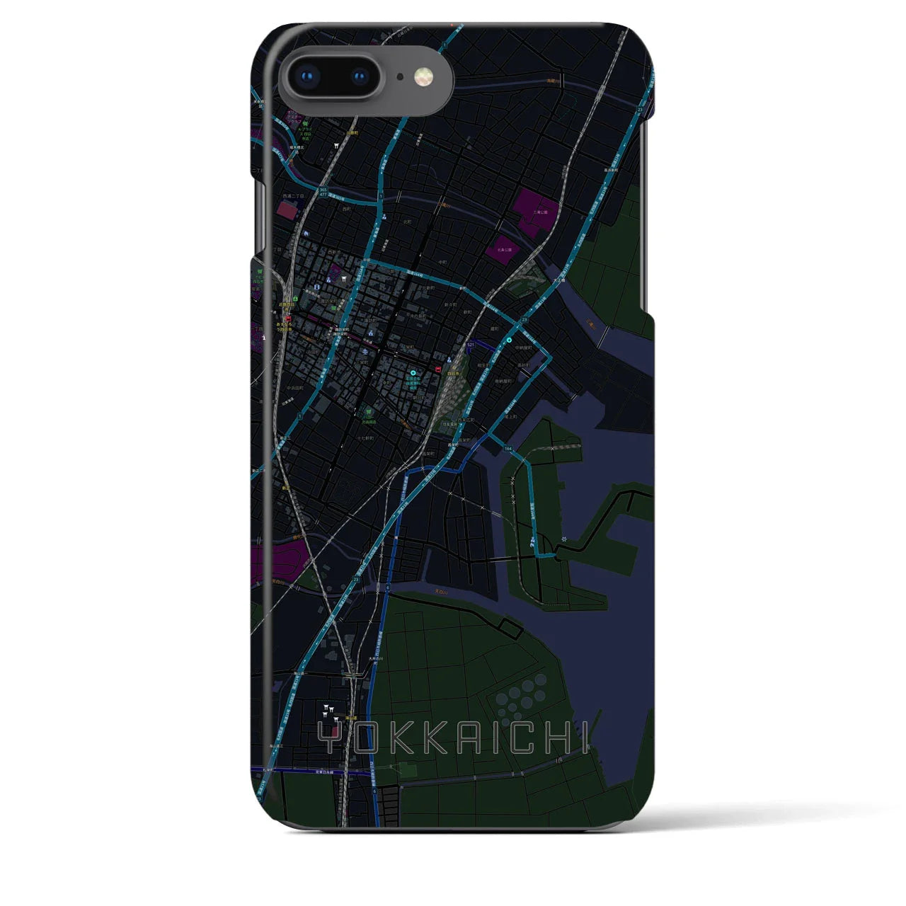 【四日市(三重県)】地図柄iPhoneケース(バックカバータイプ)
