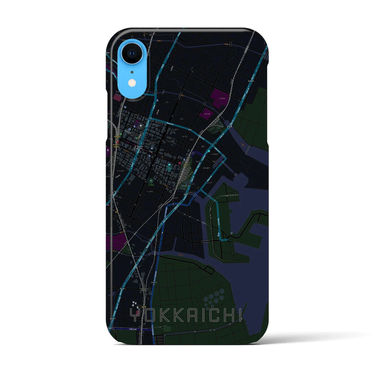 【四日市(三重県)】地図柄iPhoneケース(バックカバータイプ)