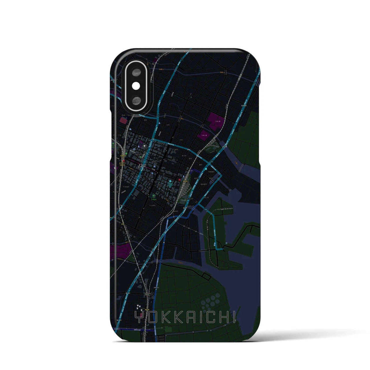 【四日市(三重県)】地図柄iPhoneケース(バックカバータイプ)