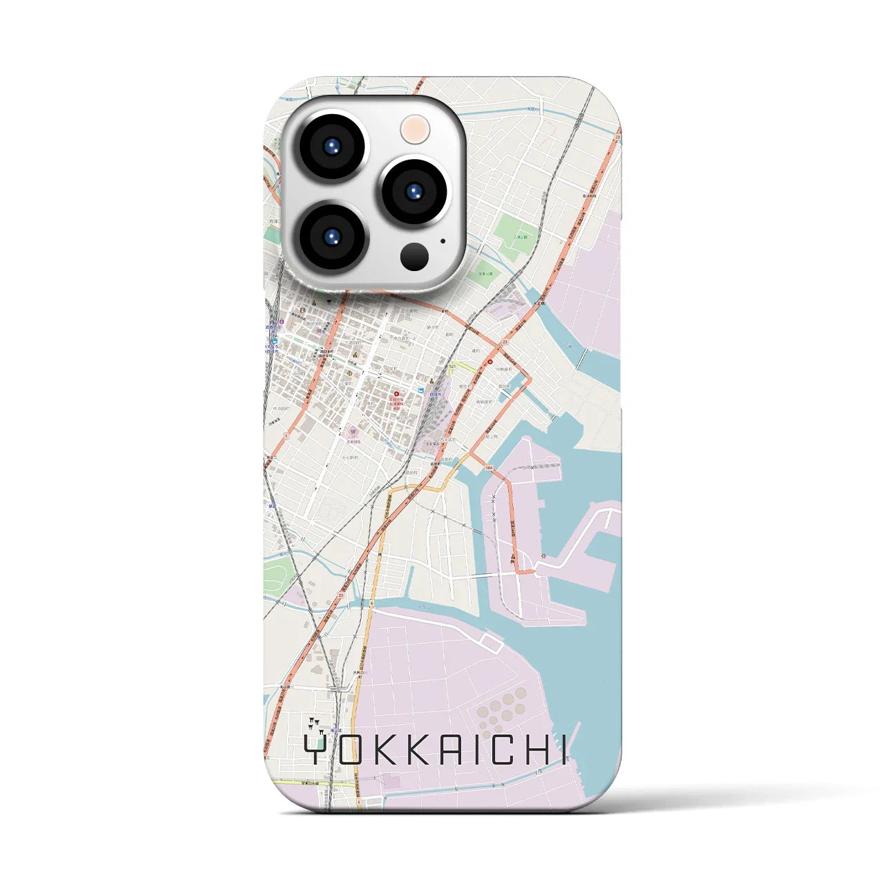【四日市(三重県)】地図柄iPhoneケース(バックカバータイプ)