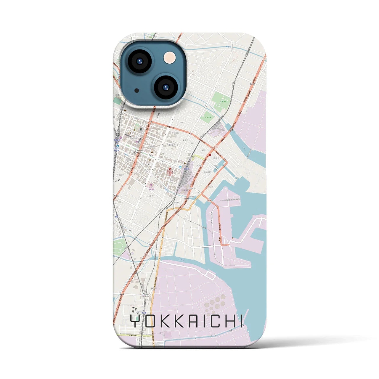 【四日市(三重県)】地図柄iPhoneケース(バックカバータイプ)
