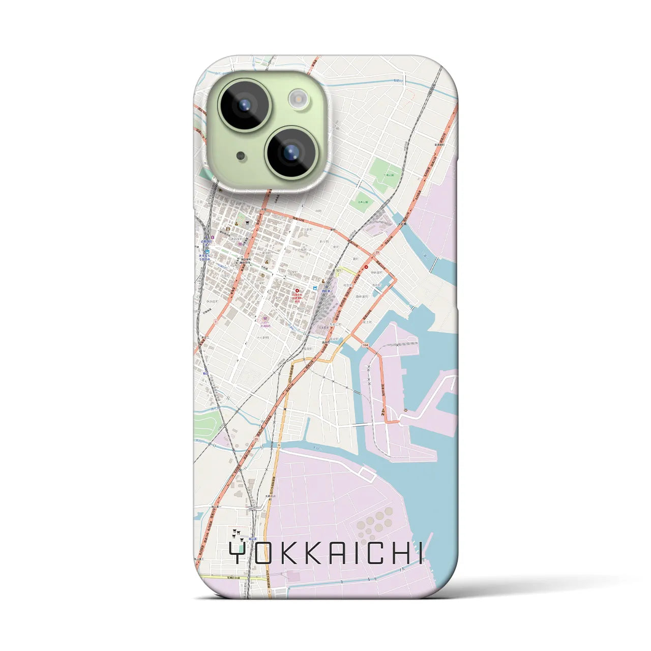 【四日市(三重県)】地図柄iPhoneケース(バックカバータイプ)