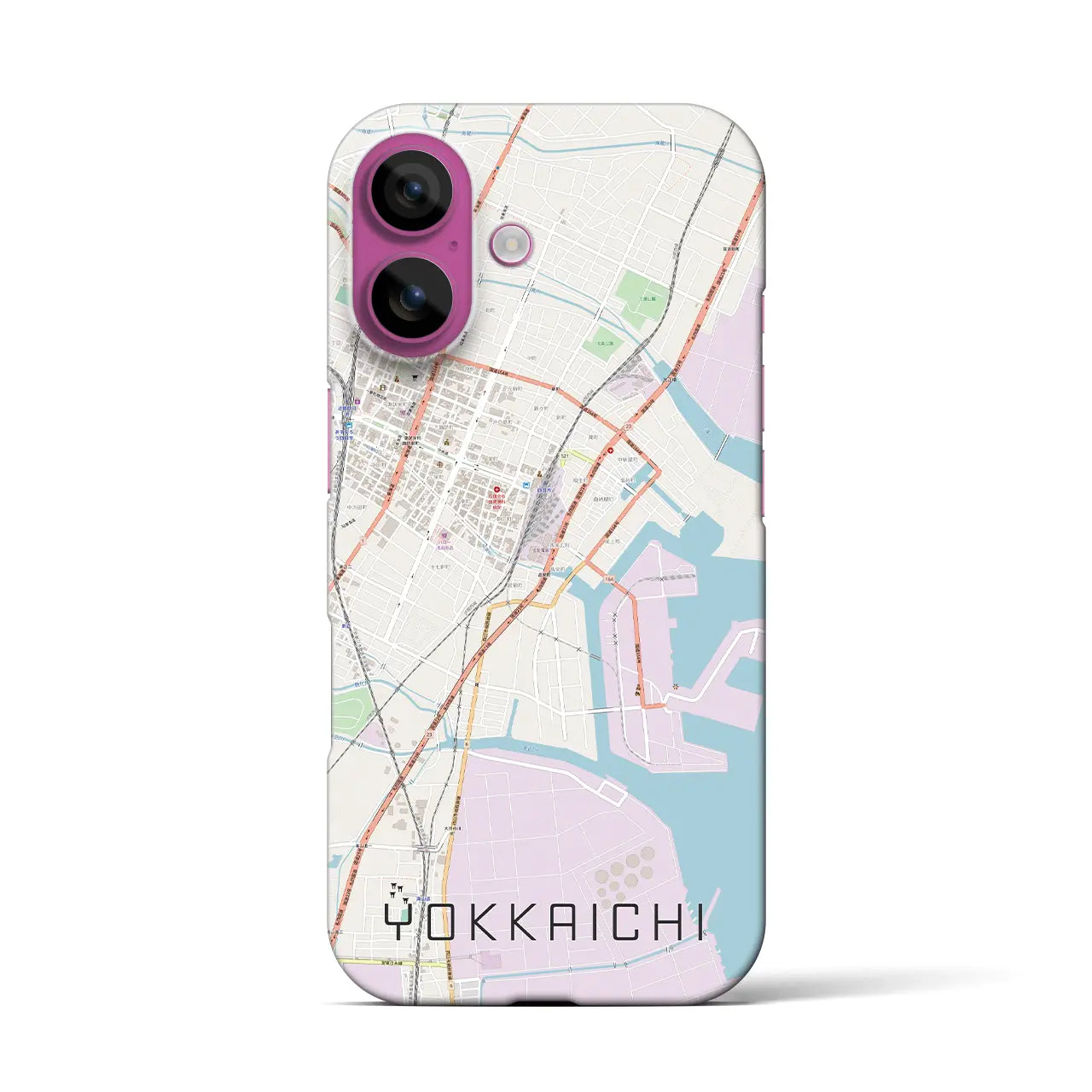 【四日市(三重県)】地図柄iPhoneケース(バックカバータイプ)