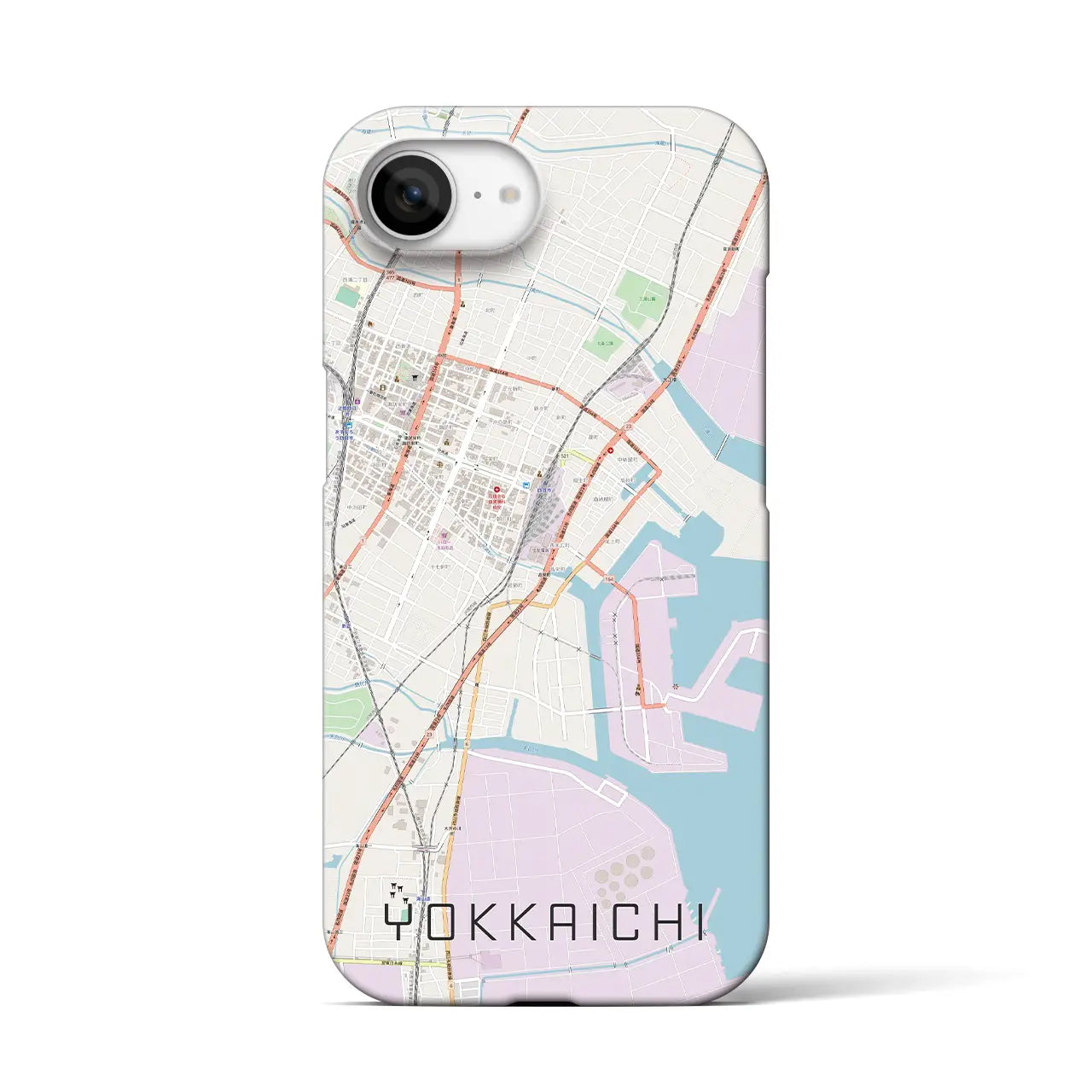 【四日市(三重県)】地図柄iPhoneケース(バックカバータイプ)