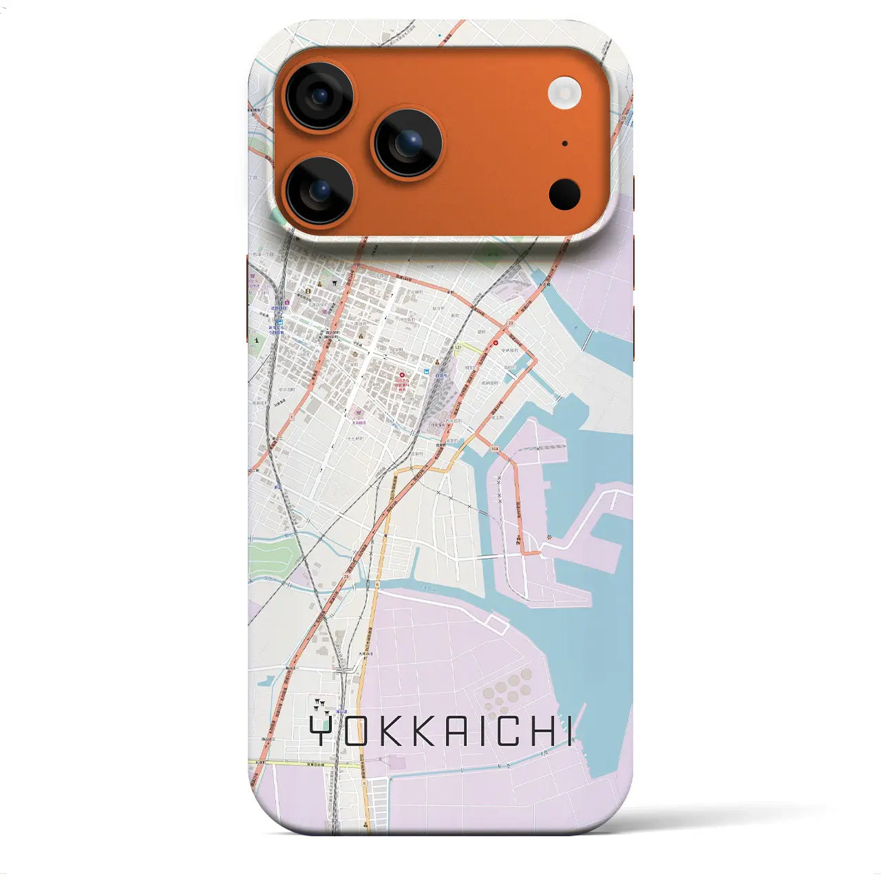 四日市（三重県）】地図柄iPhoneケース（バックカバータイプ
