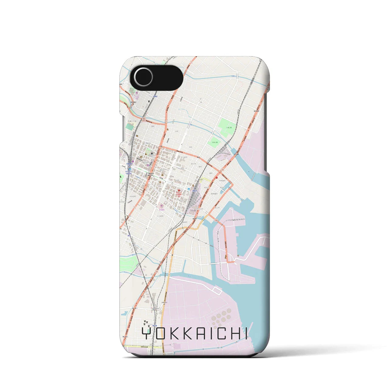 【四日市(三重県)】地図柄iPhoneケース(バックカバータイプ)