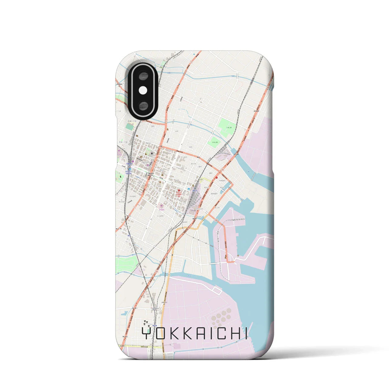 【四日市(三重県)】地図柄iPhoneケース(バックカバータイプ)