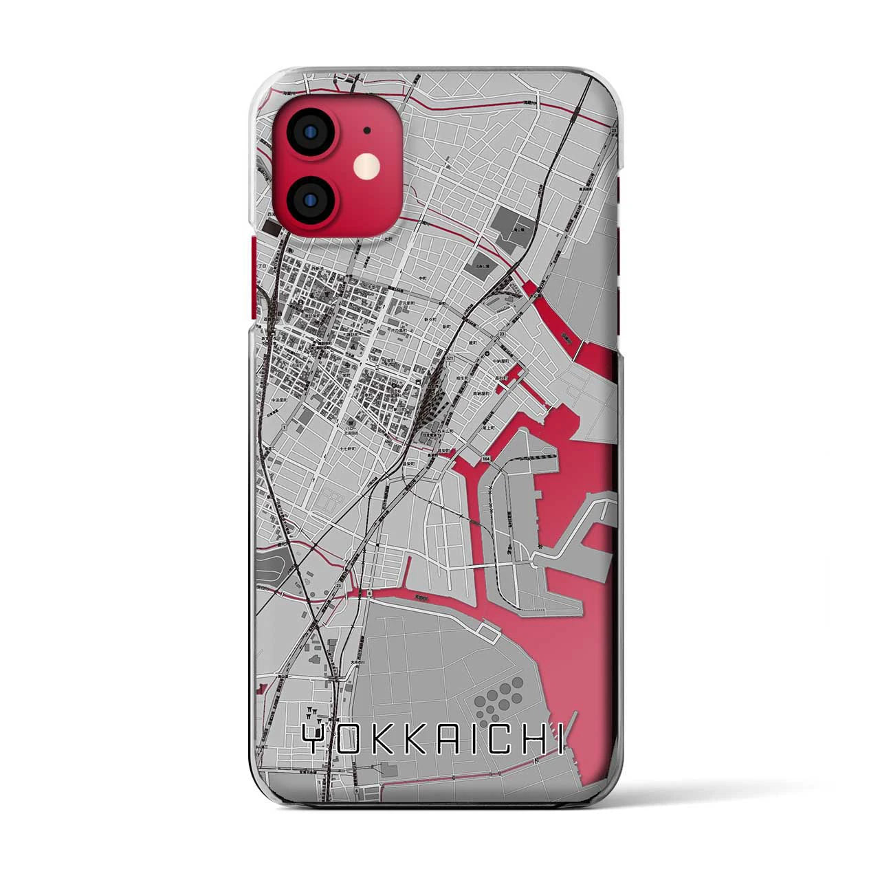 【四日市(三重県)】地図柄iPhoneケース(クリアタイプ)