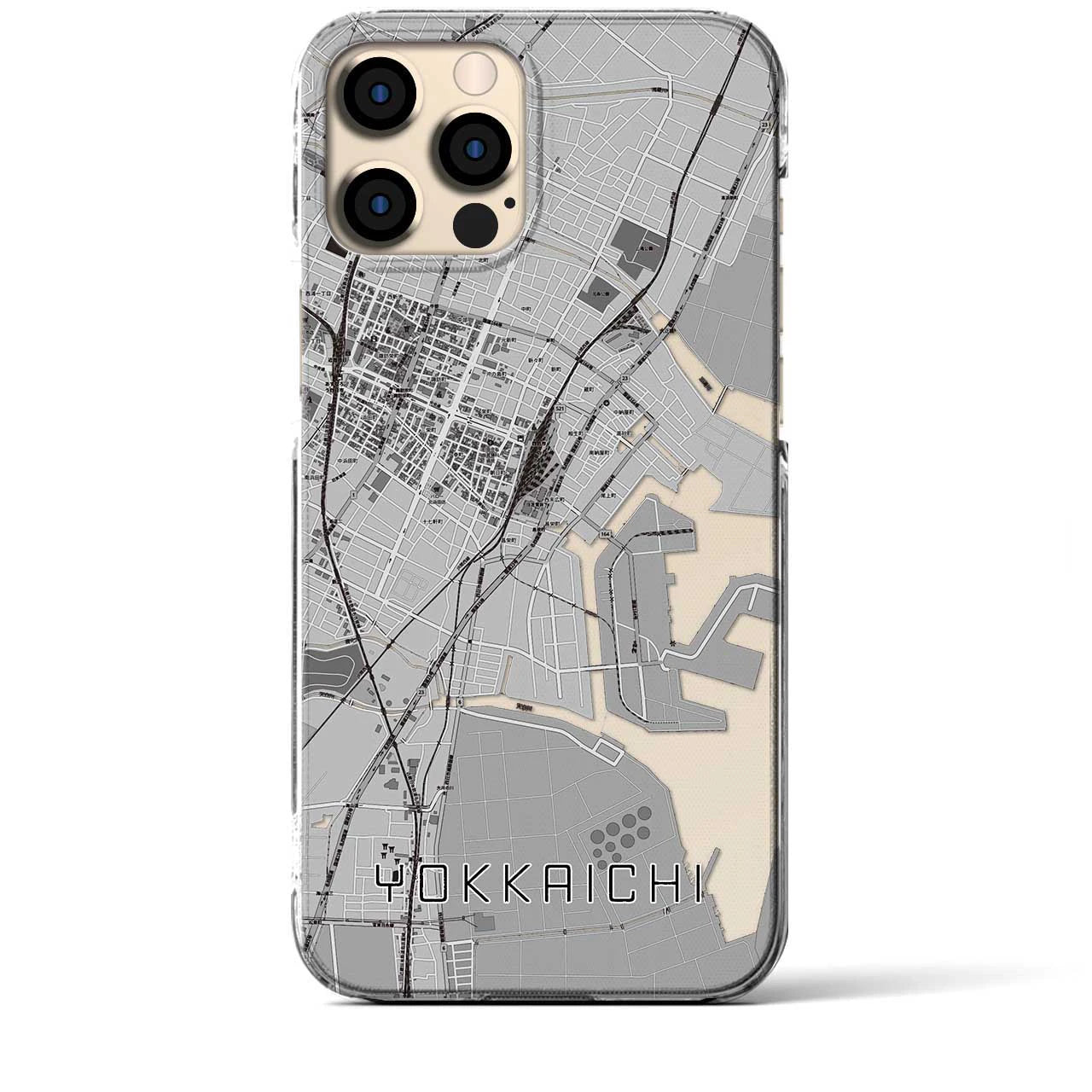 【四日市(三重県)】地図柄iPhoneケース(クリアタイプ)