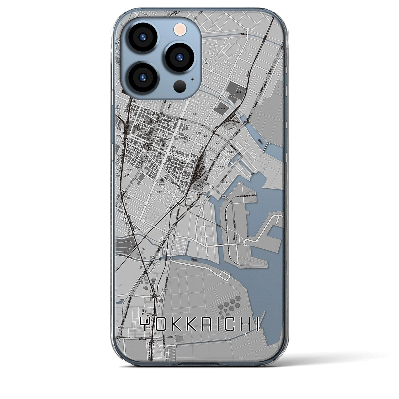 【四日市(三重県)】地図柄iPhoneケース(クリアタイプ)